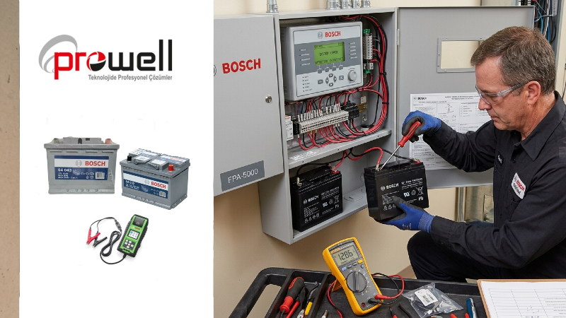 Bosch yangın paneli akü değişimi ve testleri
